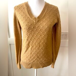 Ann Taylor Tan V-Neck Textured Sweater size XS